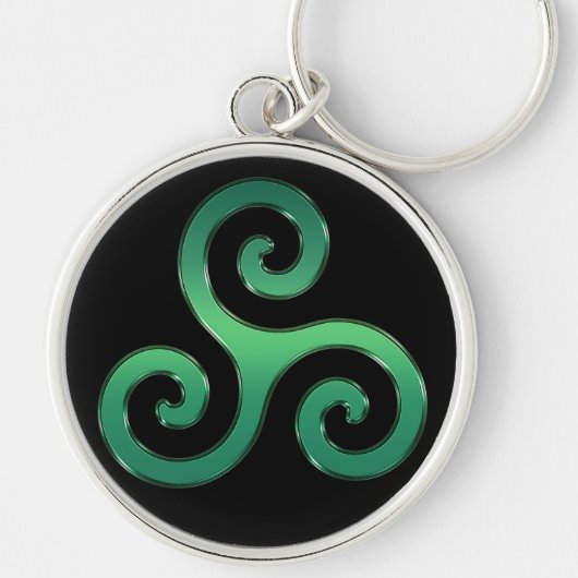 アイルランドの緑のケルト語Triskelion Keychain キーホルダー (正面)