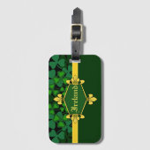 アイルランドの緑のシャムロックは名前5と、カスタマイズ ラゲッジタグ (正面縦)