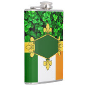 アイルランドの緑のシャームロック、モノグラム/イニシャルの追加11 フラスク (右)