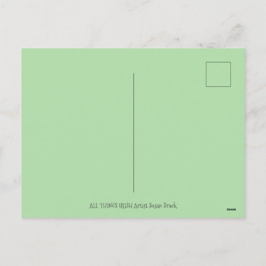 アイルランドの緑のフラミンゴ、かわいい幸せなST。パトリックの日 シーズンポストカード (裏面)