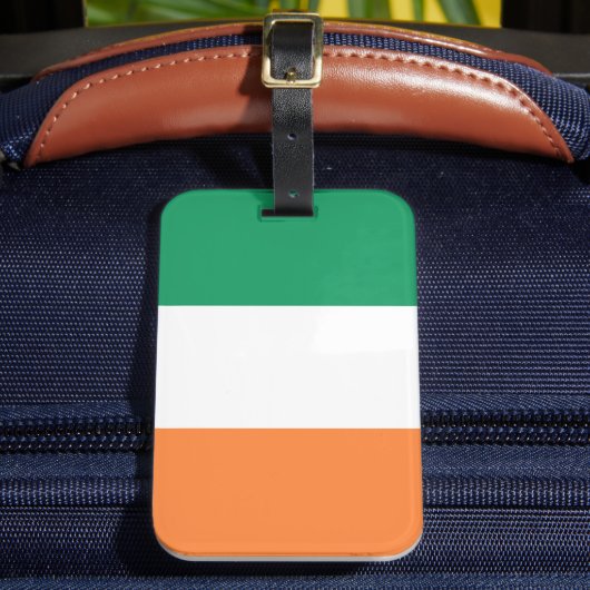 アイルランドの緑の白いオレンジ色の三色国旗の愛国心 ラゲッジタグ (正面インサイチュ2)