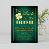 アイルランドの聖パトリックのパーティーの運実在 箔招待状 (立ち正面)