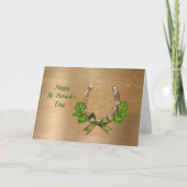 アイルランドの聖パトリックの日にクローバーと馬蹄 シーズンカード (正面)