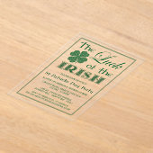 アイルランドの聖パトリックの日の幸運 アクリル招待状 (レイダウン)