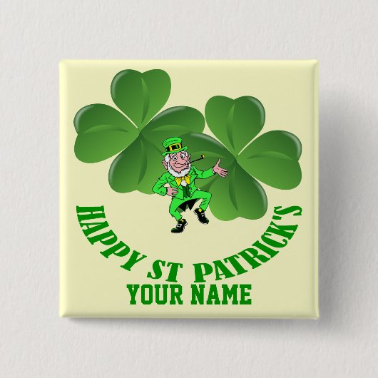 アイルランドの聖パトリックの日をパーソナライズ 缶バッジ (正面)