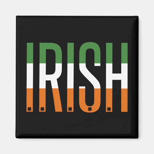 アイルランドの聖パトリックの日アイルランド国旗シャムロックラッキー マグネット (正面)