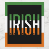 アイルランドの聖パトリックの日アイルランド国旗シャムロックラッキー ワインラベル (シングルラベル)