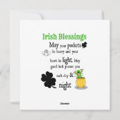 アイルランドの聖パトリックの祝日 シーズンカード (裏面)