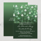 アイルランドの聖パトリックの祝祭日パーティーの招待状(雨に濡れたシャムロック) 招待状 (正面/裏面)