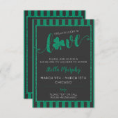 アイルランドの聖パトリックの祝祭日パーティーの行程表 , 結婚式前の独身最後の週末 , セントパディ 招待状 (正面/裏面)