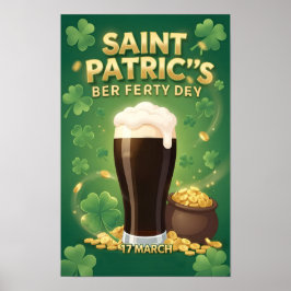 アイルランドの聖パトリックパーティービールフェスティバル ポスター