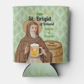 アイルランドの聖ブリギダとビールの樽 缶クーラー (正面)