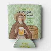 アイルランドの聖ブリギダとビールの樽 缶クーラー (裏面)
