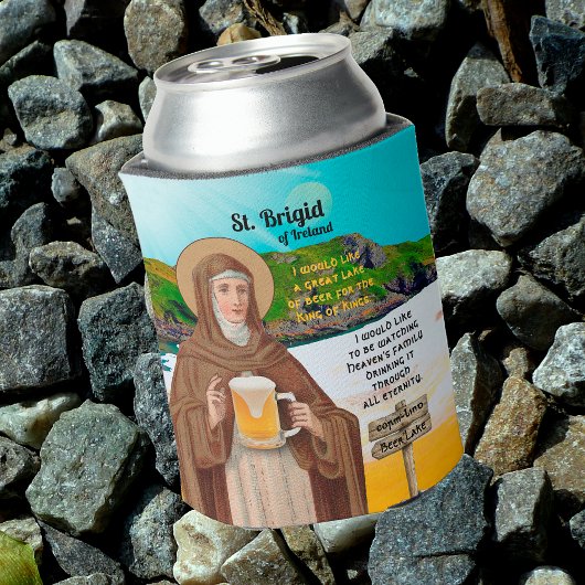アイルランドの聖ブリギッドと彼女のビールの湖 缶クーラー