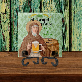 アイルランドの聖ブリギッドと彼女のビール樽 タイル