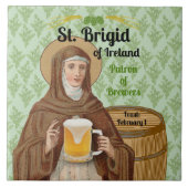 アイルランドの聖ブリギッドと彼女のビール樽 タイル (正面)
