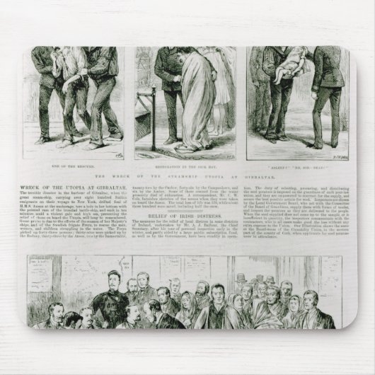 アイルランドの苦脳のレリーフ、浮き彫り マウスパッド (正面)