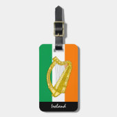 アイルランドの荷物タグ、ハープ、愛国心、アイルランド国旗 ラゲッジタグ (正面縦)