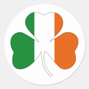 アイルランドの葉のシンボルフラグクローバーアイルランド ラウンドシール