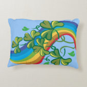 アイルランドの虹およびシャムロック アクセントクッション (裏面)