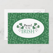 アイルランドの誇りを持ったポストカードになる緑のシャームロック ポストカード (正面/裏面)
