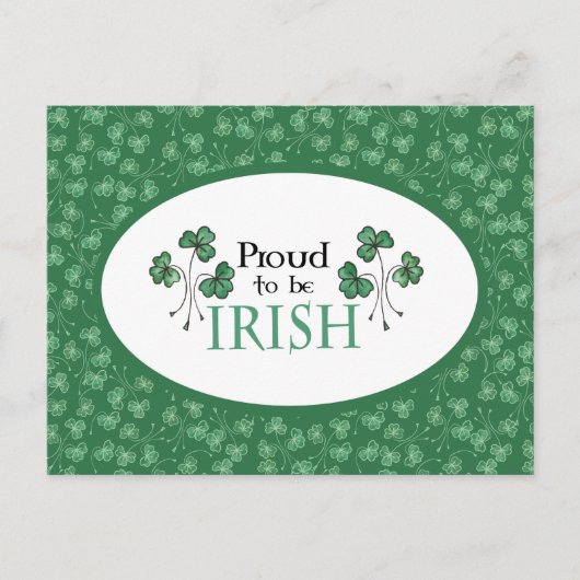 アイルランドの誇りを持ったポストカードになる緑のシャームロック ポストカード (正面)