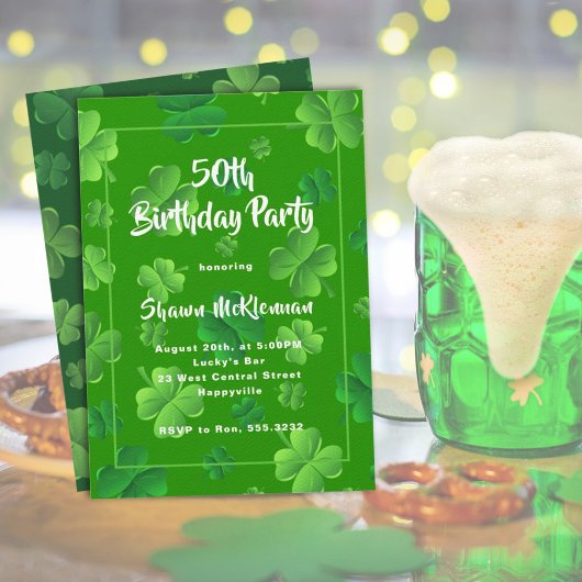 アイルランドの誕生日 大人のパーティー招待状 招待状