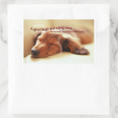 アイルランドの諺と眠る犬 長方形シール (バッグ)