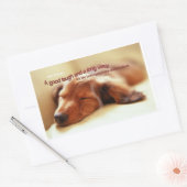 アイルランドの諺と眠る犬 長方形シール (封筒)