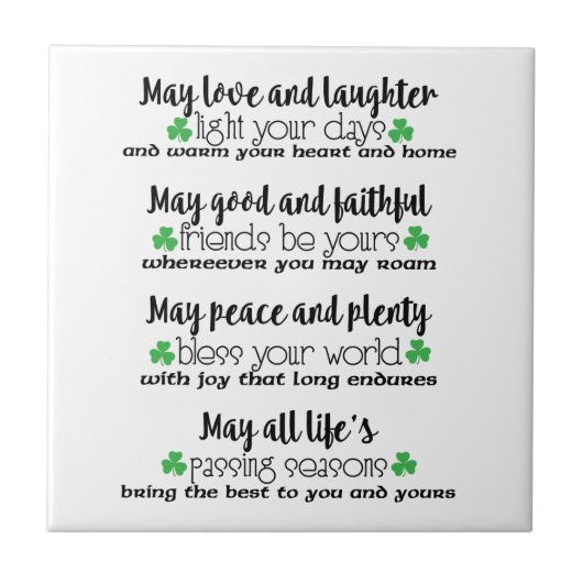 アイルランドの諺の天恵 タイル (正面)