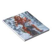 アイルランドの赤いセッタードウッグにオートバイのクリスマスに乗る ノートパッド (アングル)