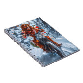 アイルランドの赤いセッタードウッグにオートバイのクリスマスに乗る ノートブック (右側)