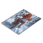 アイルランドの赤いセッタードウッグにオートバイのクリスマスに乗る ノートブック (左側)