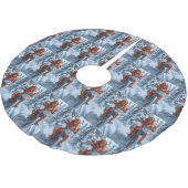 アイルランドの赤いセッタードウッグにオートバイのクリスマスに乗る ブラッシュドポリエステルツリースカート (アングル)