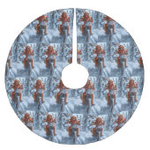 アイルランドの赤いセッタードウッグにオートバイのクリスマスに乗る ブラッシュドポリエステルツリースカート (正面)