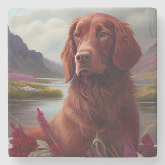 アイルランドの赤がパドルに乗る:風光明媚な冒険 ストーンコースター (正面)