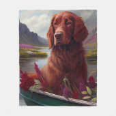 アイルランドの赤がパドルに乗る:風光明媚な冒険 フリースブランケット (正面)