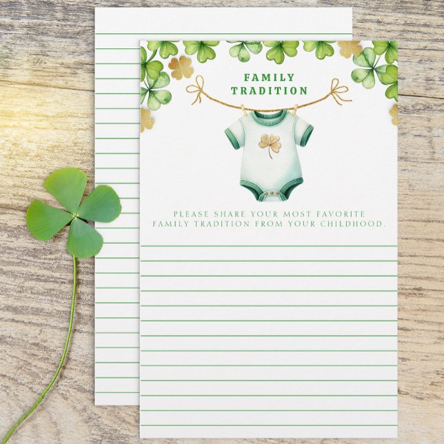 アイルランドの赤ちゃんシャワー家族の伝統アクティビティシート (Family Tradition Baby Shower Cards)