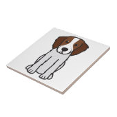 アイルランドの赤と白セッター犬の漫画 タイル (側面)