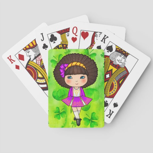 アイルランドの踊りの女の子で紫のドレス トランプ (裏面)