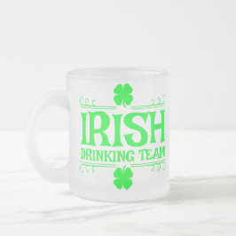 アイルランドの酒飲みチーム グリーンシャムロック フロストグラスマグカップ