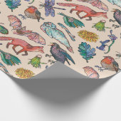 アイルランドの野生動物のラッピング紙ベージュ ラッピングペーパー (角)