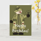 アイルランドの雪だるまd3幸せな3月のバースデー・カード カード (黄色い花)