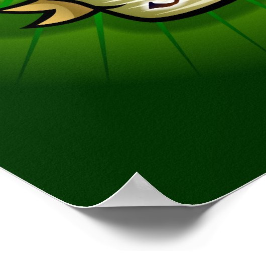 アイルランドの願い事の旗を飾ったクローバー ポスター (角)