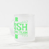 アイルランドの飲みチームグリーンシャームロック フロストグラスマグカップ (正面左)