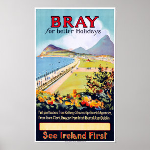 アイルランドのBray Vintage Travelポスターが復活 ポスター