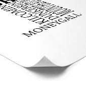 アイルランドのCo. Offalyのブラックタイポグラフィ地図 ポスター (角)