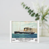 アイルランドのHolyheadが復元されたヴィンテージ旅行ポスター ポストカード (スタンド正面)