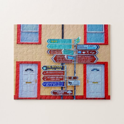 アイルランドのSignpost Galwayアイルランド。 ジグソーパズル (横)