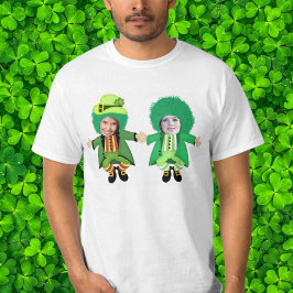 アイルランドのSt patricks dayジグ、フォトフレーム付きヘッド Tシャツ